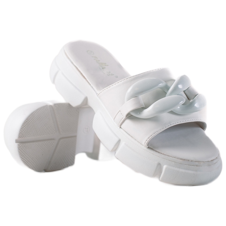 SHELOVET Chinelos na plataforma branco