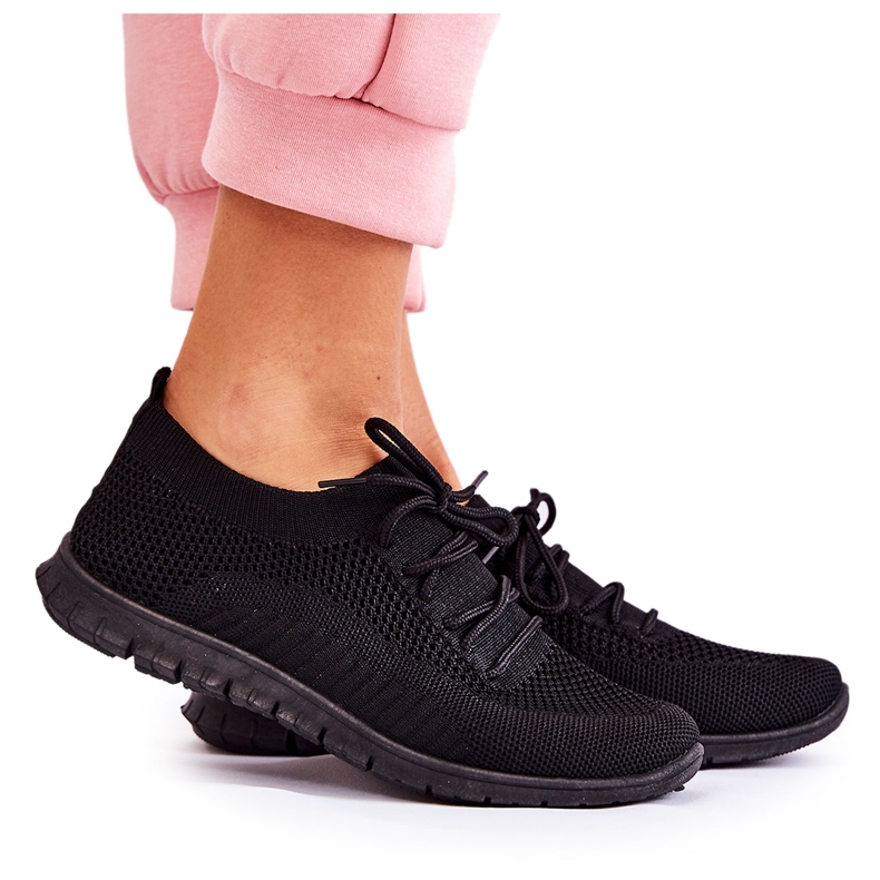 FM1 Tênis esportivo feminino preto Sequro slip on