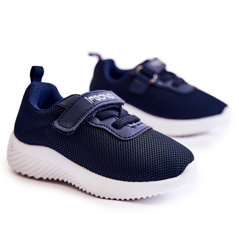 FR1 Tênis esportivo infantil com velcro azul Lexy