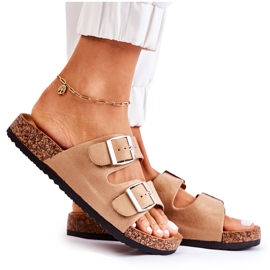 FB1 Chinelos Femininos Bege Misandei