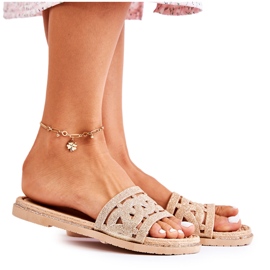 Chinelos de borracha Charis dourados femininos