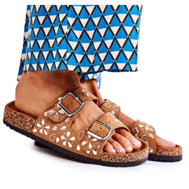 PG1 Chinelos de camurça Dalvio marrom com strass