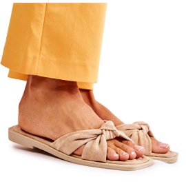 PG1 Chinelos femininos de camurça bege da moda