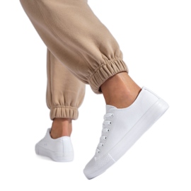 SHELOVET Tênis feminino clássico branco