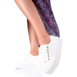 SHELOVET Tênis em uma ampla plataforma branco