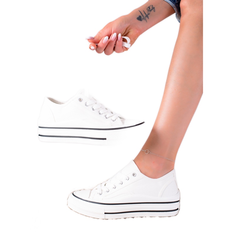 SHELOVET Tênis na plataforma branco