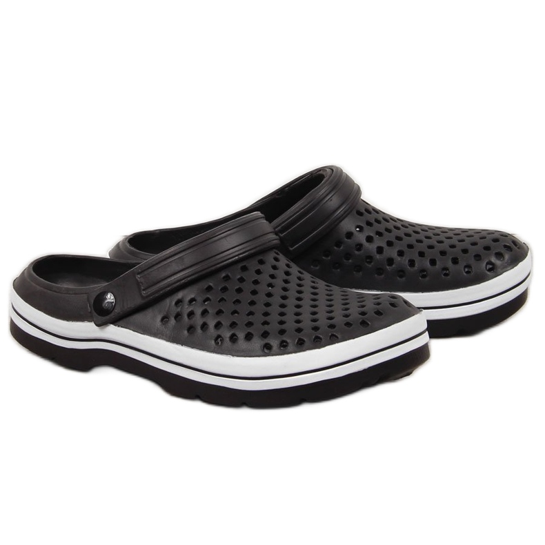 NEWS chinelos de espuma vazada preta preto