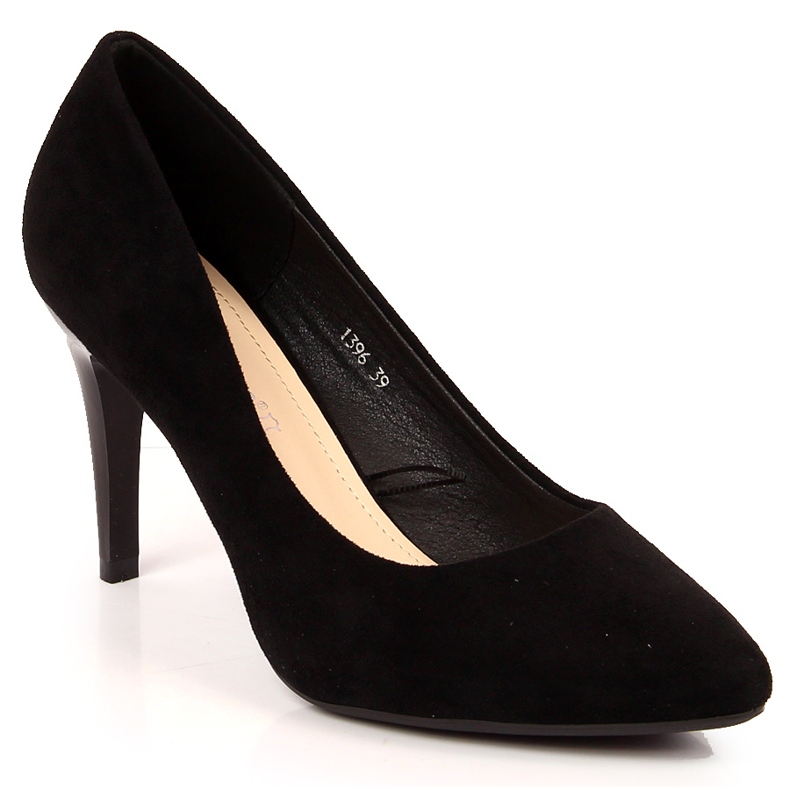 Scarpin stiletto camurça preta Sergio Leone preto