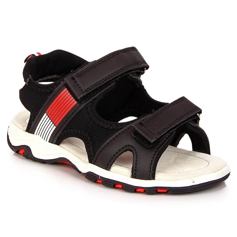 Sandálias de menino Black American Club com velcro preto