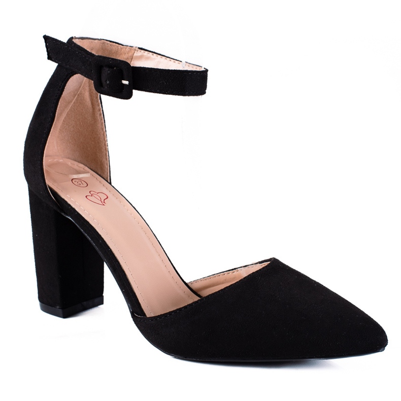 SHELOVET Bombas de camurça em um pilar preto