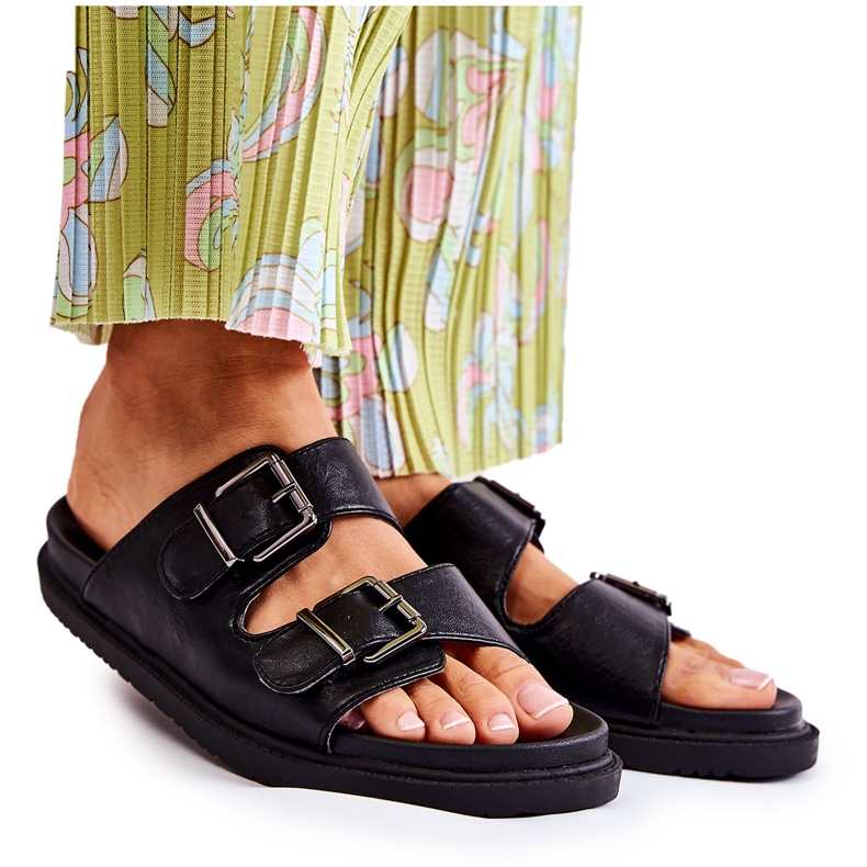 PJ1 Chinelos pretos femininos clássicos Weston