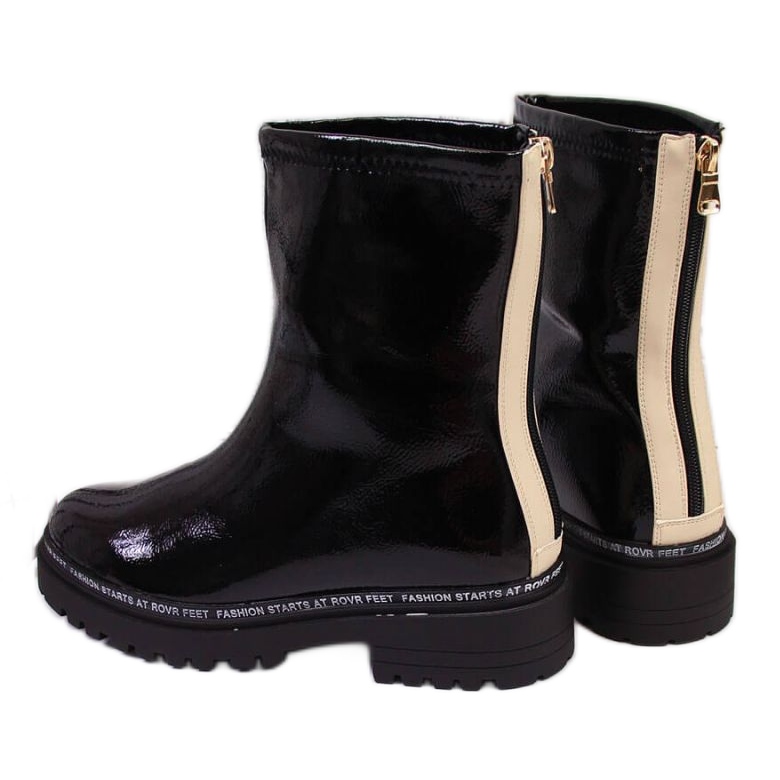 BM Botas de mulher envernizadas pretas W S. Barski preto
