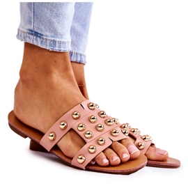 PG1 Chinelos femininos clássicos com ornamentos rosa Scotlyn