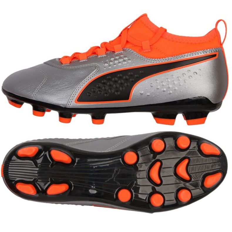 Chuteiras de futebol Puma One 3 Lth Hg M 104746 01 prata prata Chuteiras de futebol Puma One 3 Lth Hg M 104746 01 prata prata