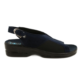Sandálias femininas em cunha Adanex 21680 azul marinho azul-marinho