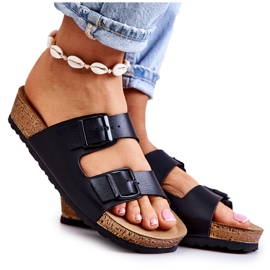 Chinelos femininos fivelas Inblu NM000028 Preto