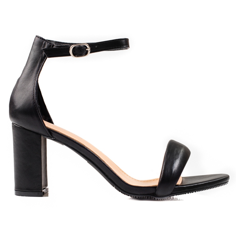 SHELOVET Sandálias Pretas em Bar preto