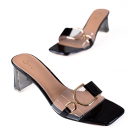 SHELOVET Abas transparentes no poste preto SHELOVET Abas transparentes no poste preto