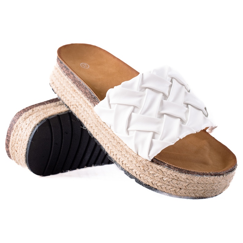 SHELOVET flip-flops de plataforma branco