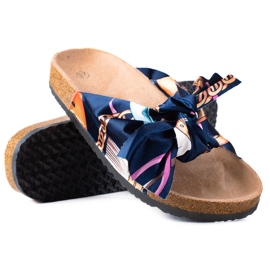 SHELOVET Chinelos Azuis Com Laço azul marinho