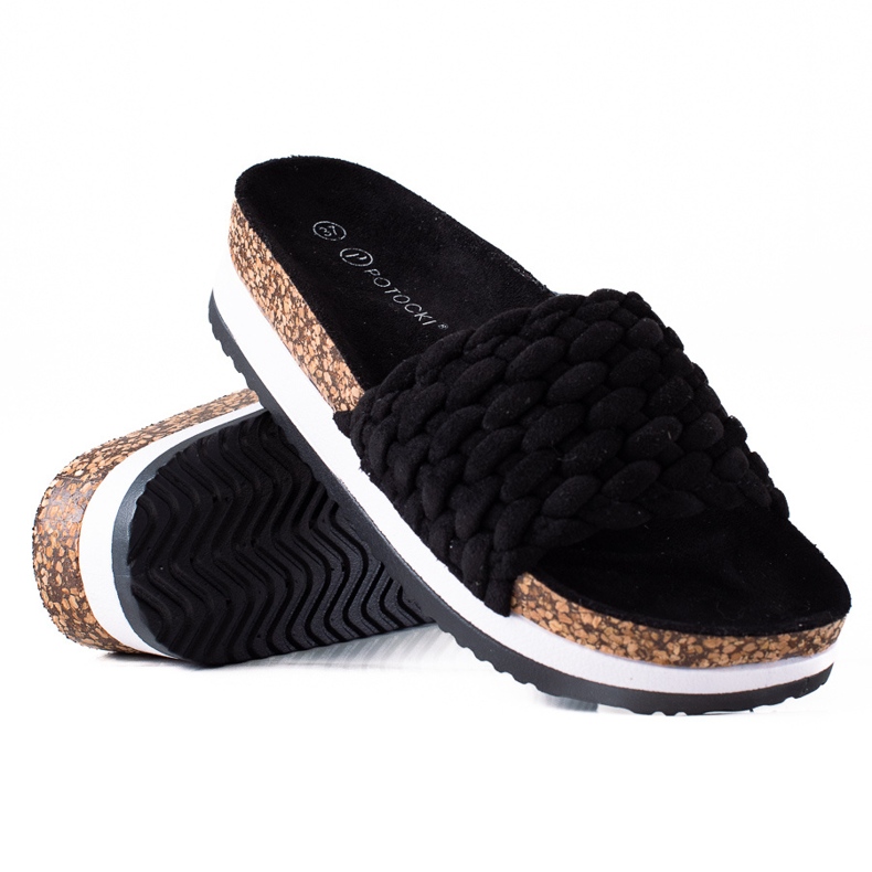 W. Potocki Chinelos Potocki Trançados preto