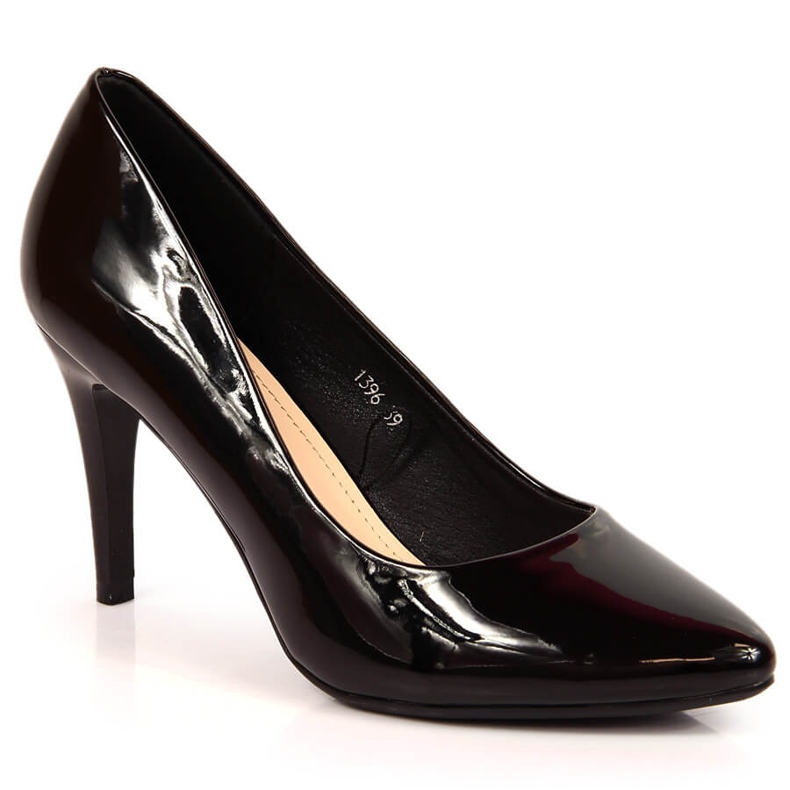 Bombas stiletto preto patente Sergio Leone