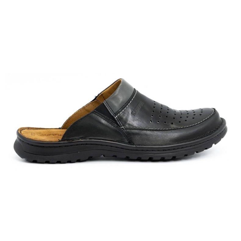 Chinelos de couro masculino 219 Kampol preto