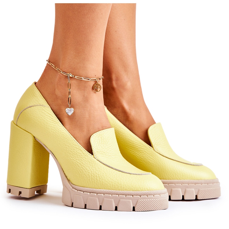 PA2 Bombas da moda em uma enorme plataforma amarela Margott amarelo