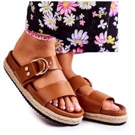 FB1 Chinelos femininos Penélope bege da moda marrom