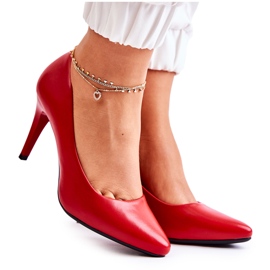 Sergio Leone Stilettos Clássicos de Couro Magicamente Vermelhos