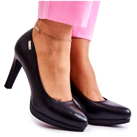 Sergio Leone Bombas clássicas femininas na plataforma preta preto