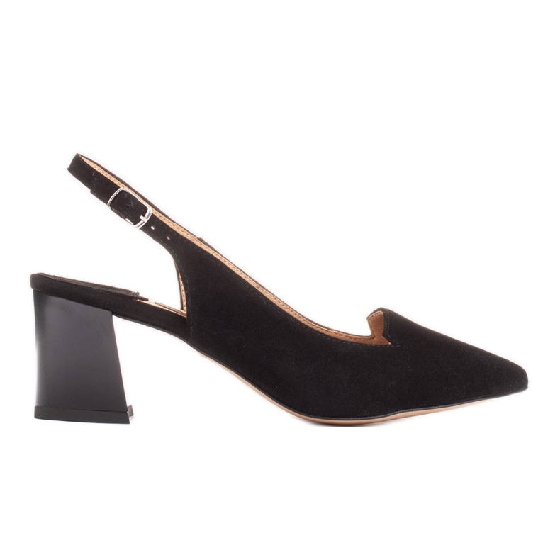 Marco Shoes Sandálias feitas de camurça natural delicada preto