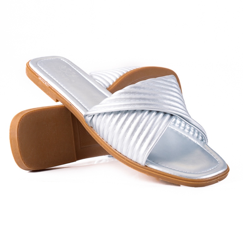 SHELOVET chinelos de mulher prata