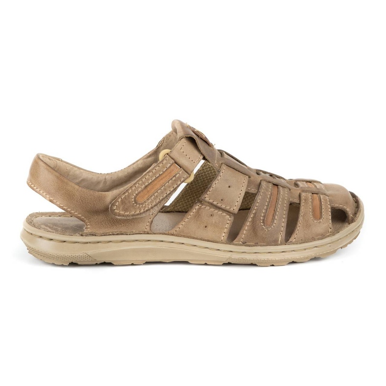 Olivier Sandálias de verão de couro para homem 230MA bege