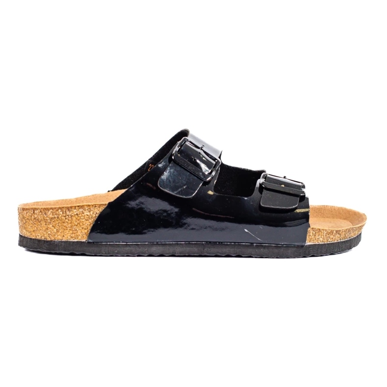 W. Potocki Pantufas Potocki envernizadas preto