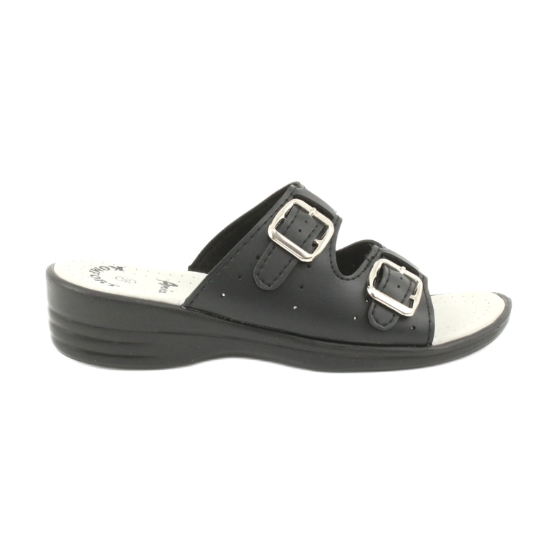 American Club chinelos pretos em fivelas americanas