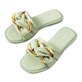 Chinelos verdes com corrente Tahan