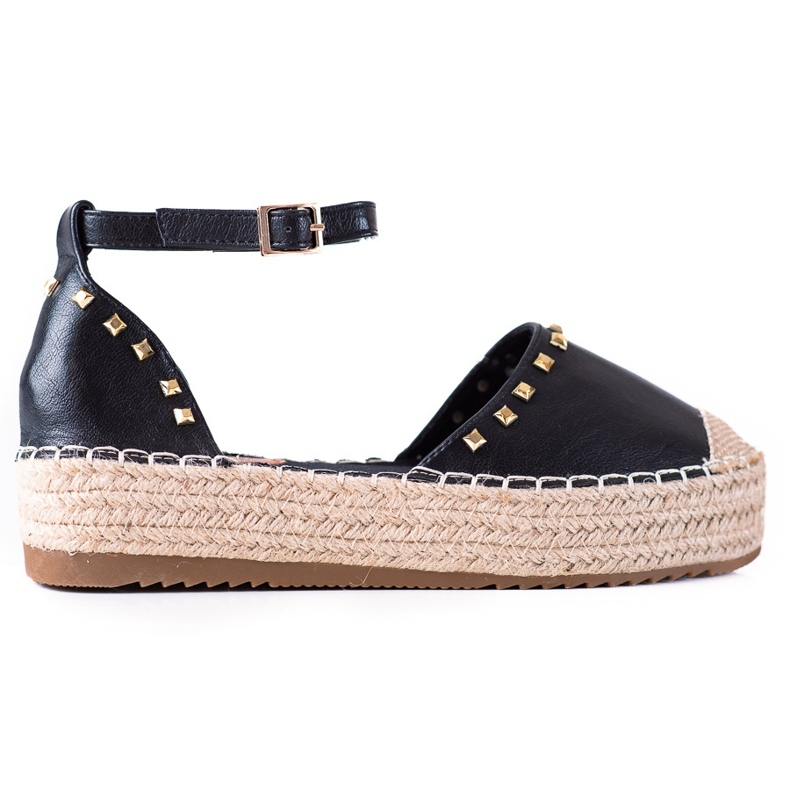 SHELOVET Alpargatas com tachas preto