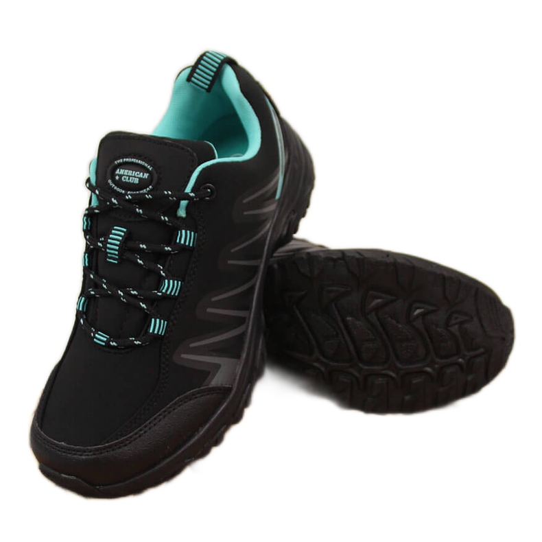 Tênis de trekking feminino impermeável preto e menta American Club