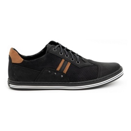 Polbut Sapatos masculinos casuais 1801P preto nubuck / camelo marrom