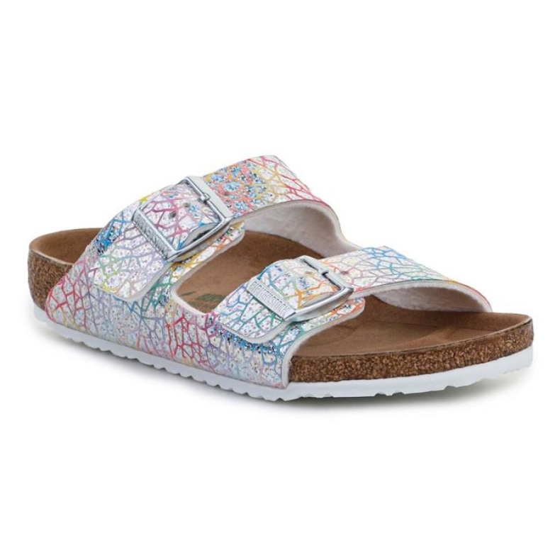 Chinelos Birkenstock Arizona Kids Flashy Hologram Silver 1022173 multicolorido