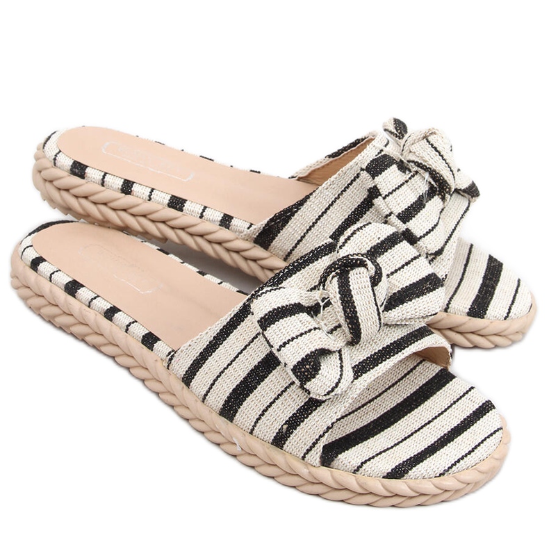 Chinelos femininos Adana Black bege preto