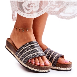 S.Barski Chinelos femininos clássicos com corrente Black Maddy preto S.Barski Chinelos femininos clássicos com corrente Black Maddy preto