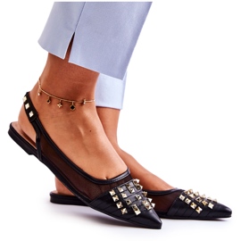 PG1 Bailarinas femininas com tachas pretas Kinley preto