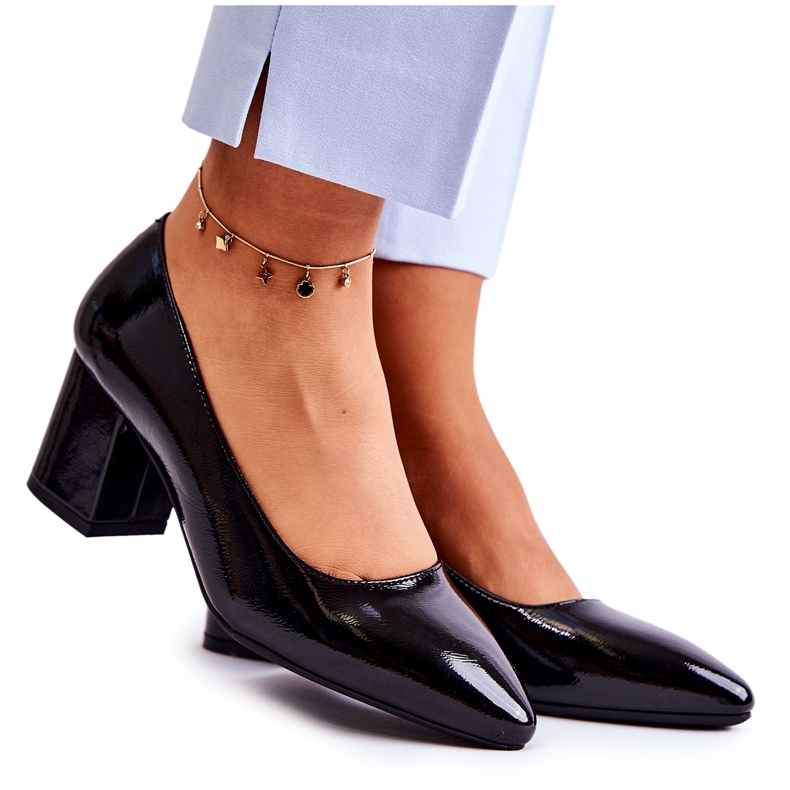 Bombas lacadas Sergio Leone PB411 Preto