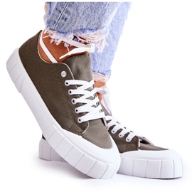 PS1 Tênis feminino Khaki Comes com plataforma cáqui verde