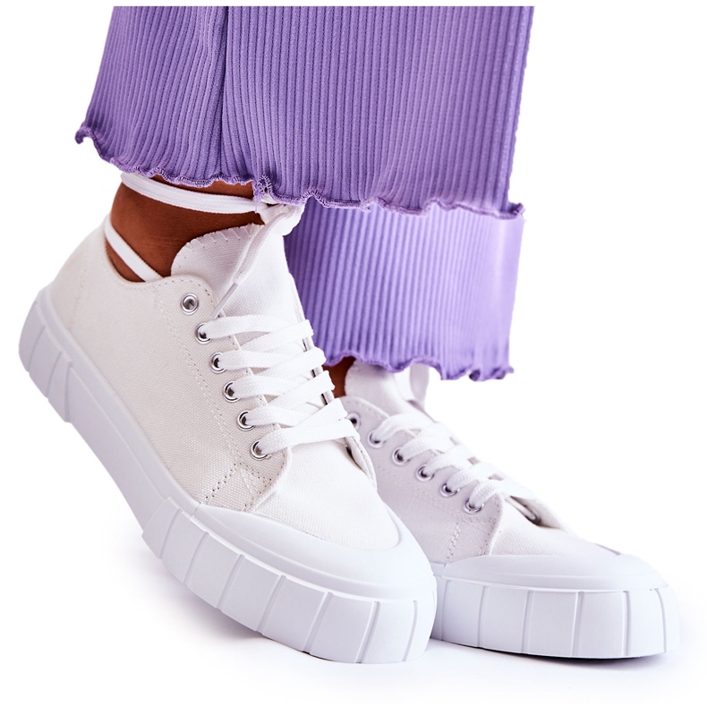 PS1 Tênis feminino na plataforma branca vem branco