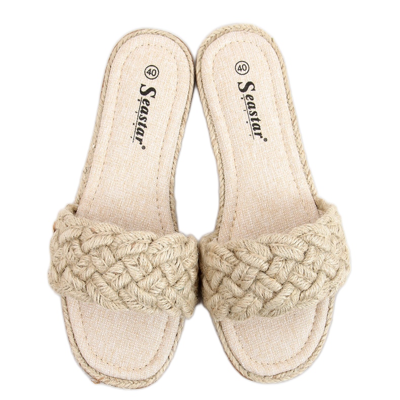 Chinelos de corda de mulher Erika Beige bege