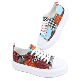 Tênis cano alto Madi Red Jacquard Weave multicolorido