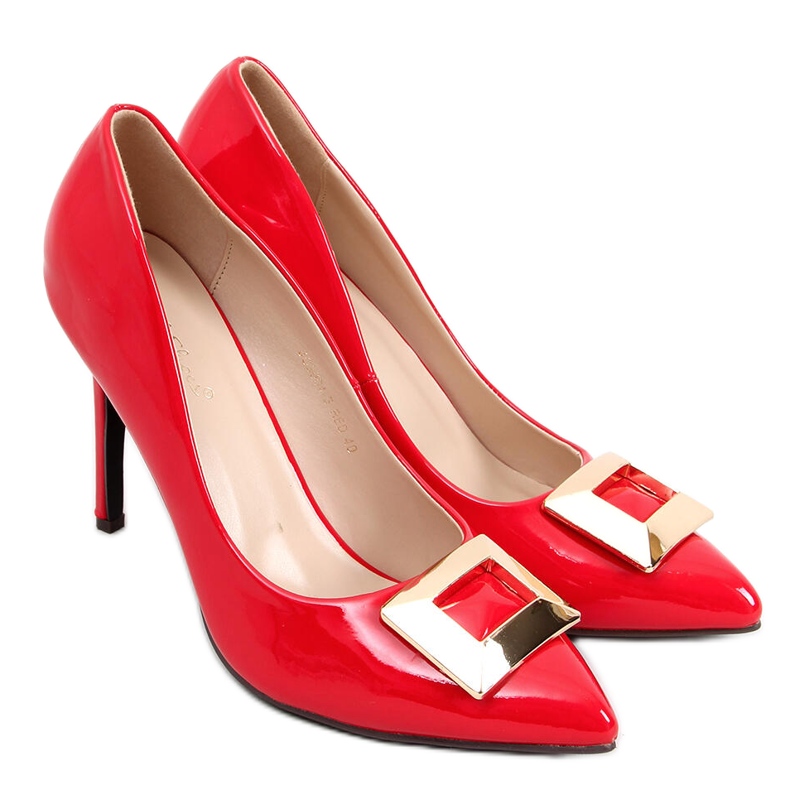 Alfinetes lacados Margaret Red vermelho